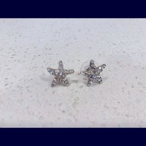 Silver starfish earrings